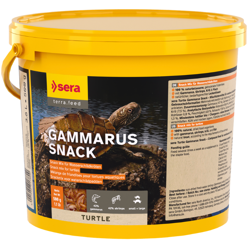 Sera Turtle Gammarus Snack | Golosina Natural para Tortugas Acuáticas