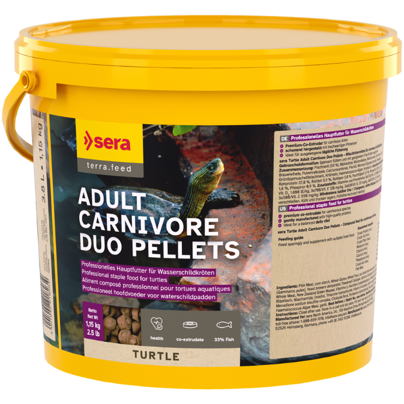 Sera Turtle Adult Carnivore Duo Pellets | Alimento para Tortugas Acuáticas Carnívoras