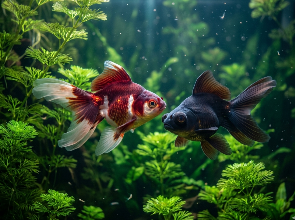 Cortejo y desove de goldfish